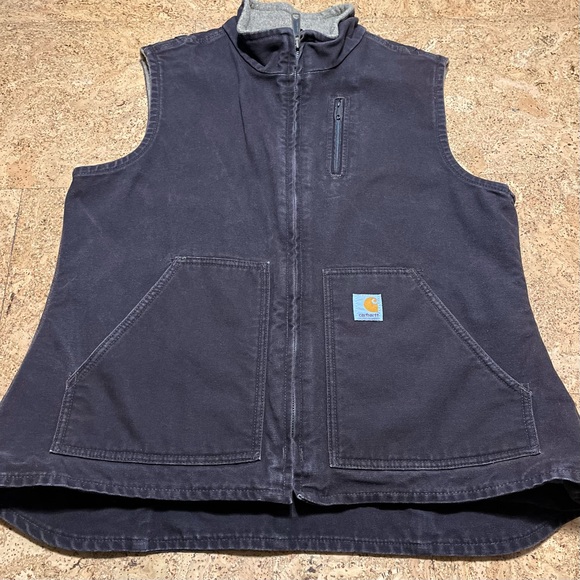 Carhartt Wm’s Sandstone Duck Insulated Dark Brown Workwear Vest Sz L - Picture 14 of 16